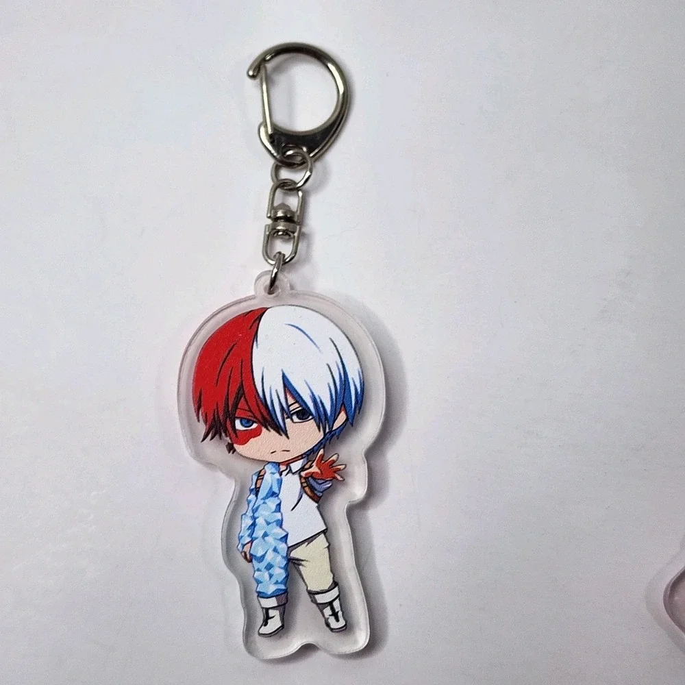 Set of 7 My Hero Academia Anime Acrylic Keychain Keyring Clips Clear Backs